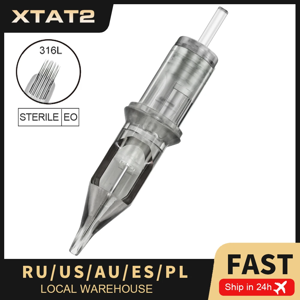 

XTAT2 New 316L Tattoo Needle Cartridge Disposable Eyebrow Lip Makeup Needles 12#1/3/5/7/9/11/13/14/15RL For Round Liner Supplies