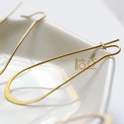 DIY Supply-20 Pieces Solid Raw Brass Hammered Earring Finding - Earring Hook - Earring Hoop 38x17mm (4375C-Q-14)
