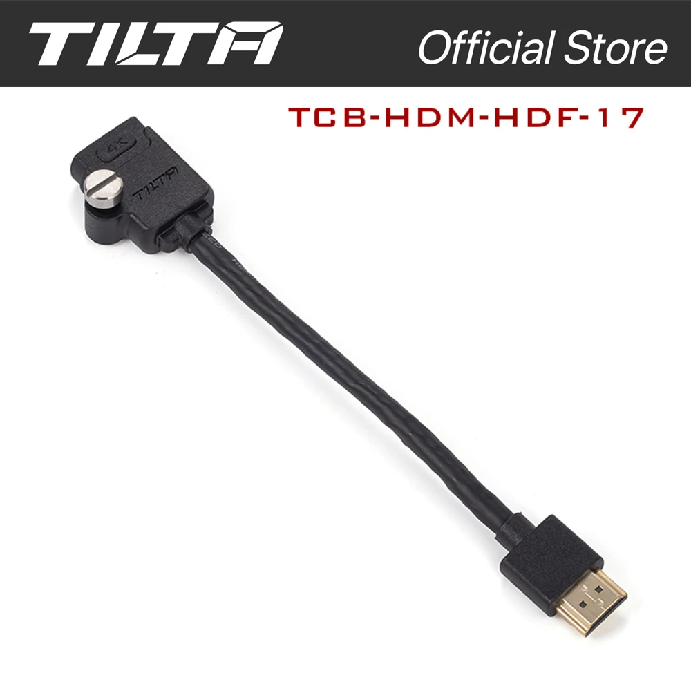 TILTA TCB-HDM-HDF-17 Cable HDMI macho a HDMI hembra (17 cm) con cualquier cable HDMI estándar y jaula de cámara inclinable