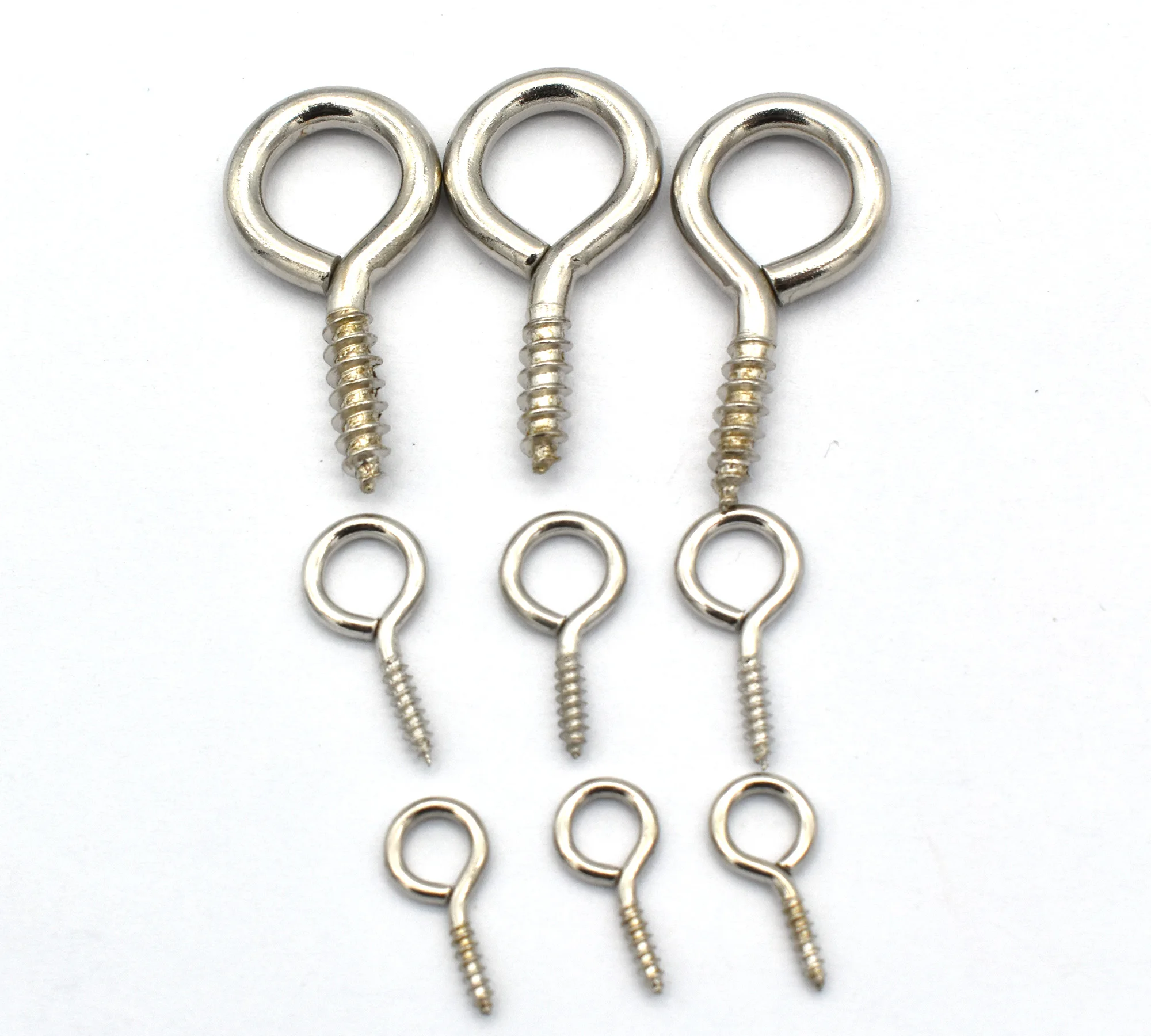 100PCS Small Screw Eye Pins Mini Metal Eye Pins Eye Hook Screw Eyes Pin Hook Ring Connector  Eyepins for  DIY Accessories