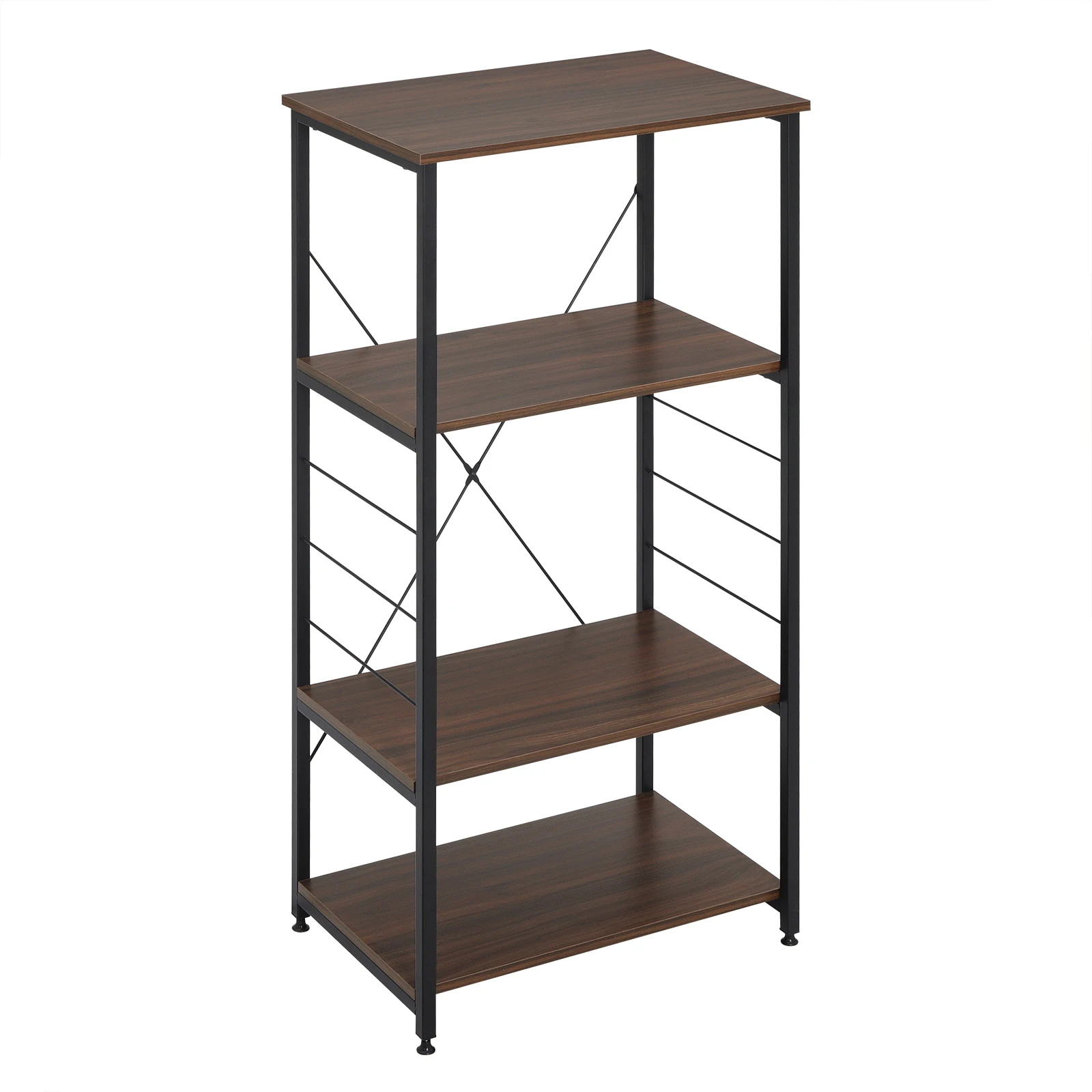 Microwave Shelf MDF Wooden Steel Kitchen 4 Tiers Shelves Unit Organizer Heavy Duty Freestanding Corner Shelves Unit