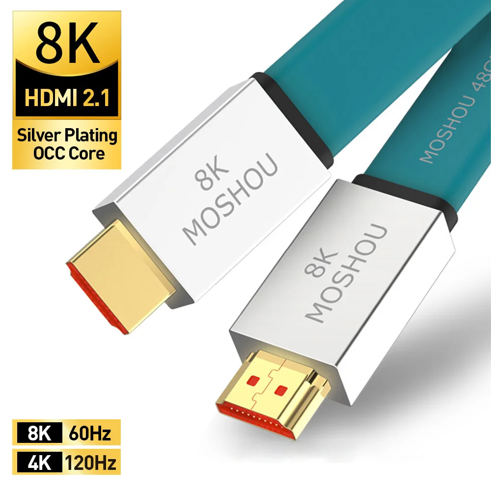 

Совместимый с HDMI 2,1 кабелей 8K @ 60 Гц 4K @ 120 Гц 48 Гбит/с ARC видеошнур для усилителя ТВ