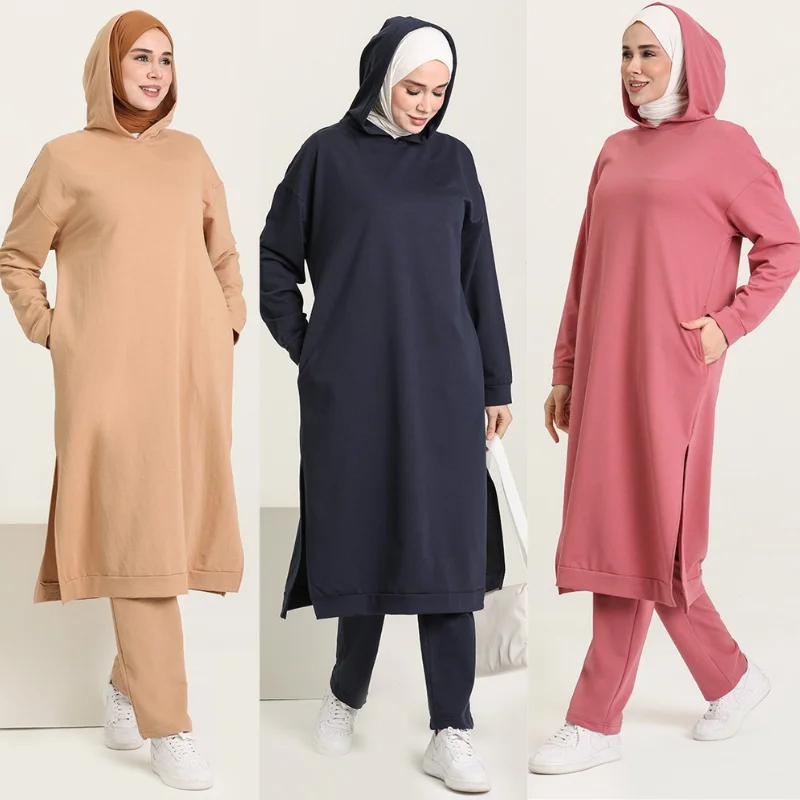 New Season Hijab tracksuit 2 piece Muslim Women Hijab tracksuit fashion Turkey Dubai women Islamic sportswear Arabia Turkey