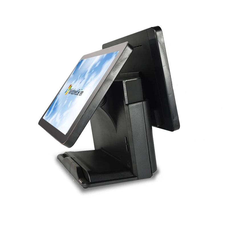 

POS system for restaurants J1900 mainboard dual screen capacitance screen 15+15 inch POS machine Cash Regster cashier