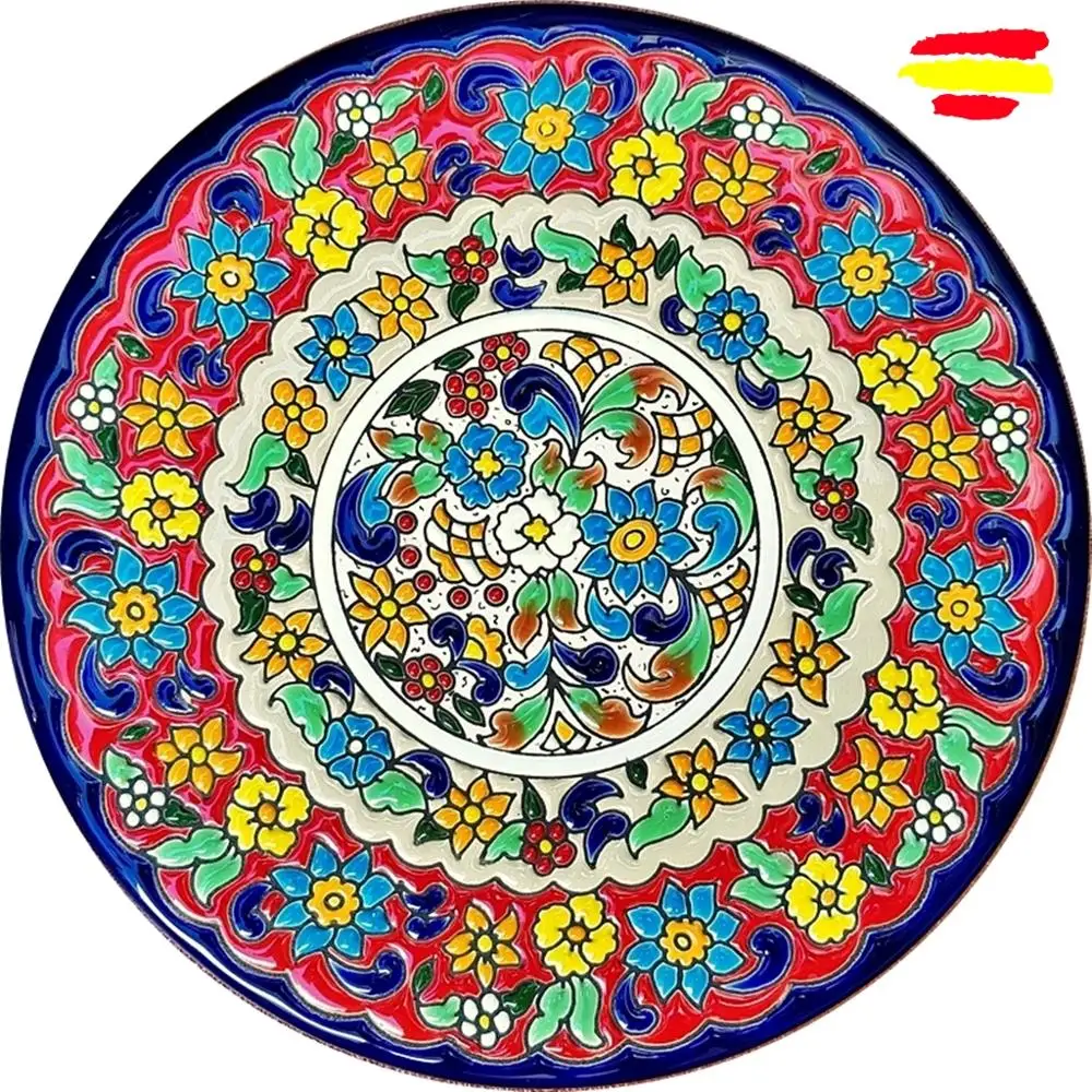 Ceramic Plate 24 cm/9,5 inch diameter - ceramics glazed up handmade - made in Spain - MIJASCERAMIC - ARTECER -