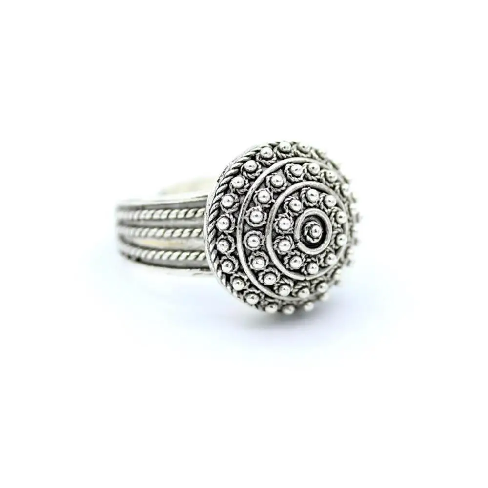 

925 Sterling Silver Filigree Ring Inlaid Mardin Assyrian Turkish Special Adjustable Finger Width Women Jewelry Plentifulness