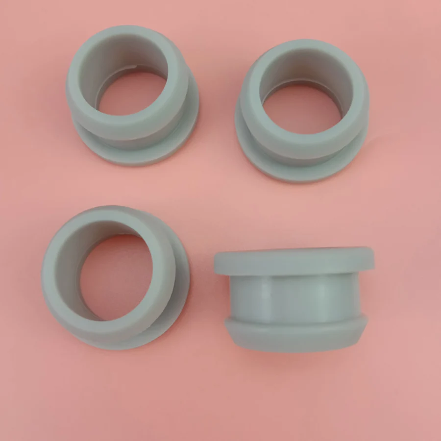 10pcs Silicone Rubber Snap-on Grommet 4.5mm - 14mm Hole Plugs Electric Wire Cable Protect Bushing Black White Grey Transparent