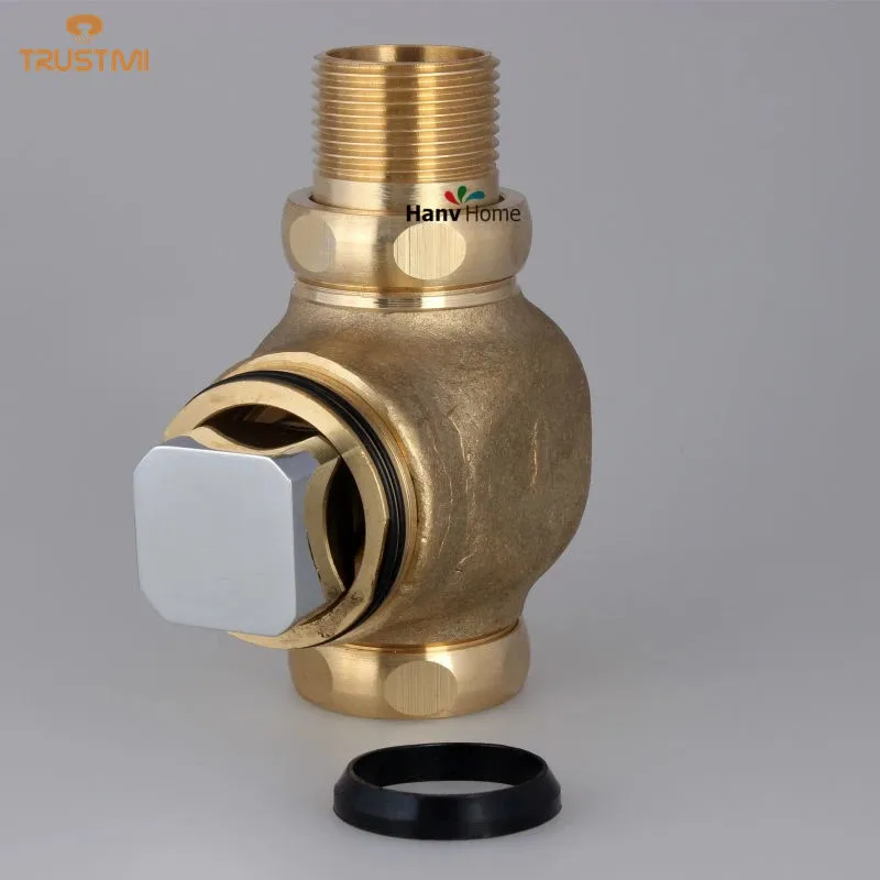 Toilet Flush Valve Manual Bathroom Stool Brass Valve Self-closing Flush Time-extended Press Type in Wall Delay Urinal Components