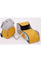 Borsa per la cura del bambino della madre navicella passeggino principale a doppio Set a righe grigio chiaro giallo