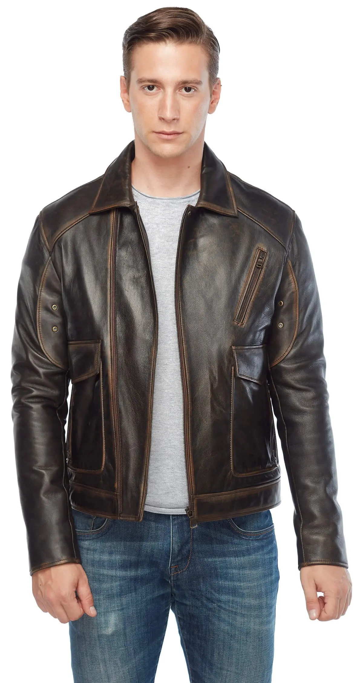 Túi Nam Chính Hãng Phối Da Búi Tó Orjinal Da Cừu Thu Đông 2022 Biker Slim Size Lớn VintageTürkiye