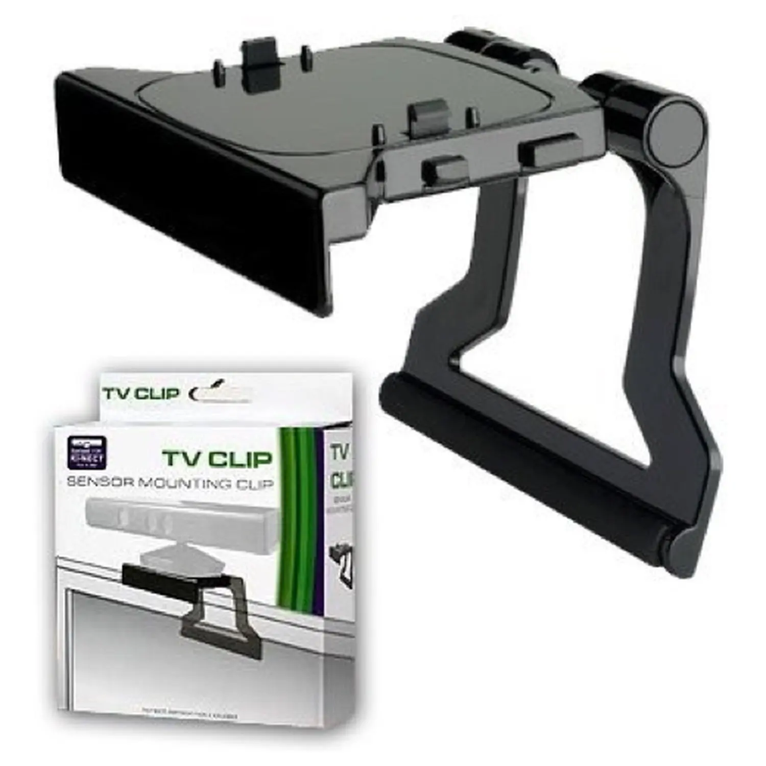 Preto TV Clip Compatível para Sensor Kinect, XBOX 360, Suporte