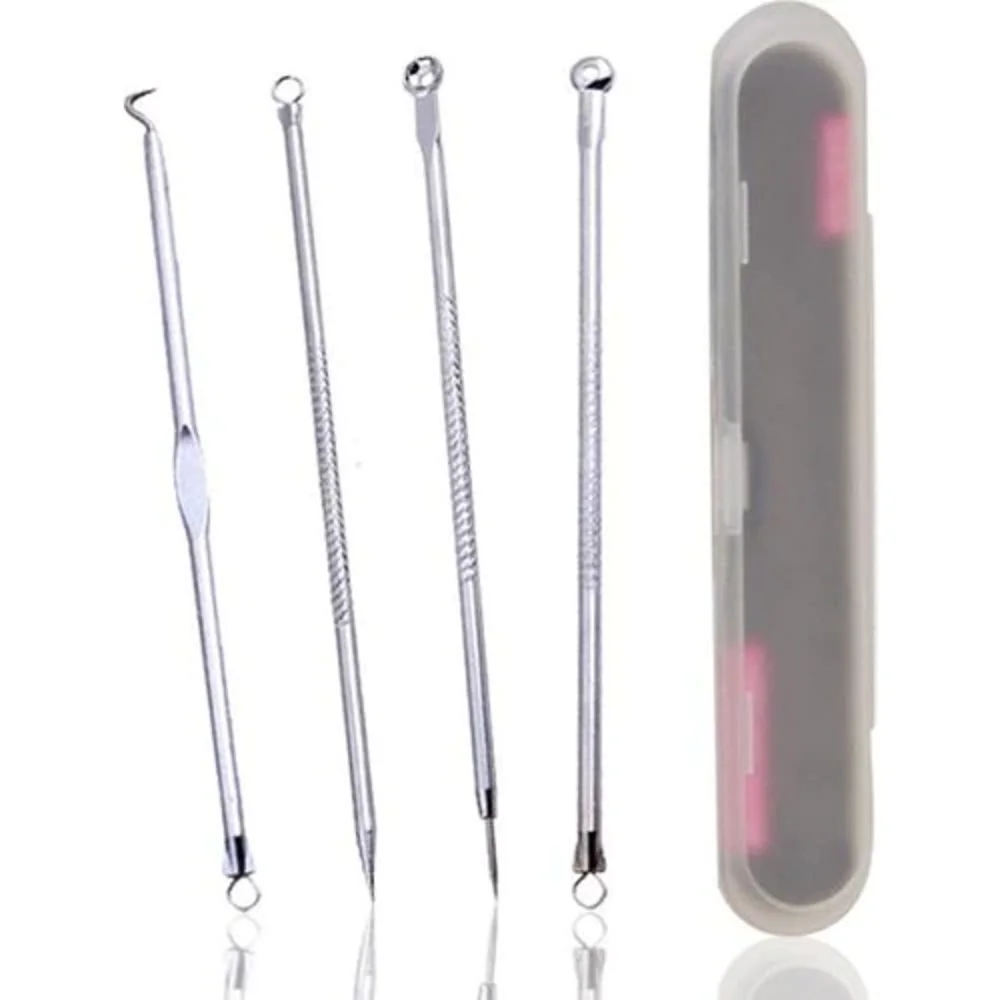 4 Pieces Boxed Stainless Steel Pimple Acne Blackhead Removal Comedone Tool Sanitary Boxed Remover Acne Comedone Tool
