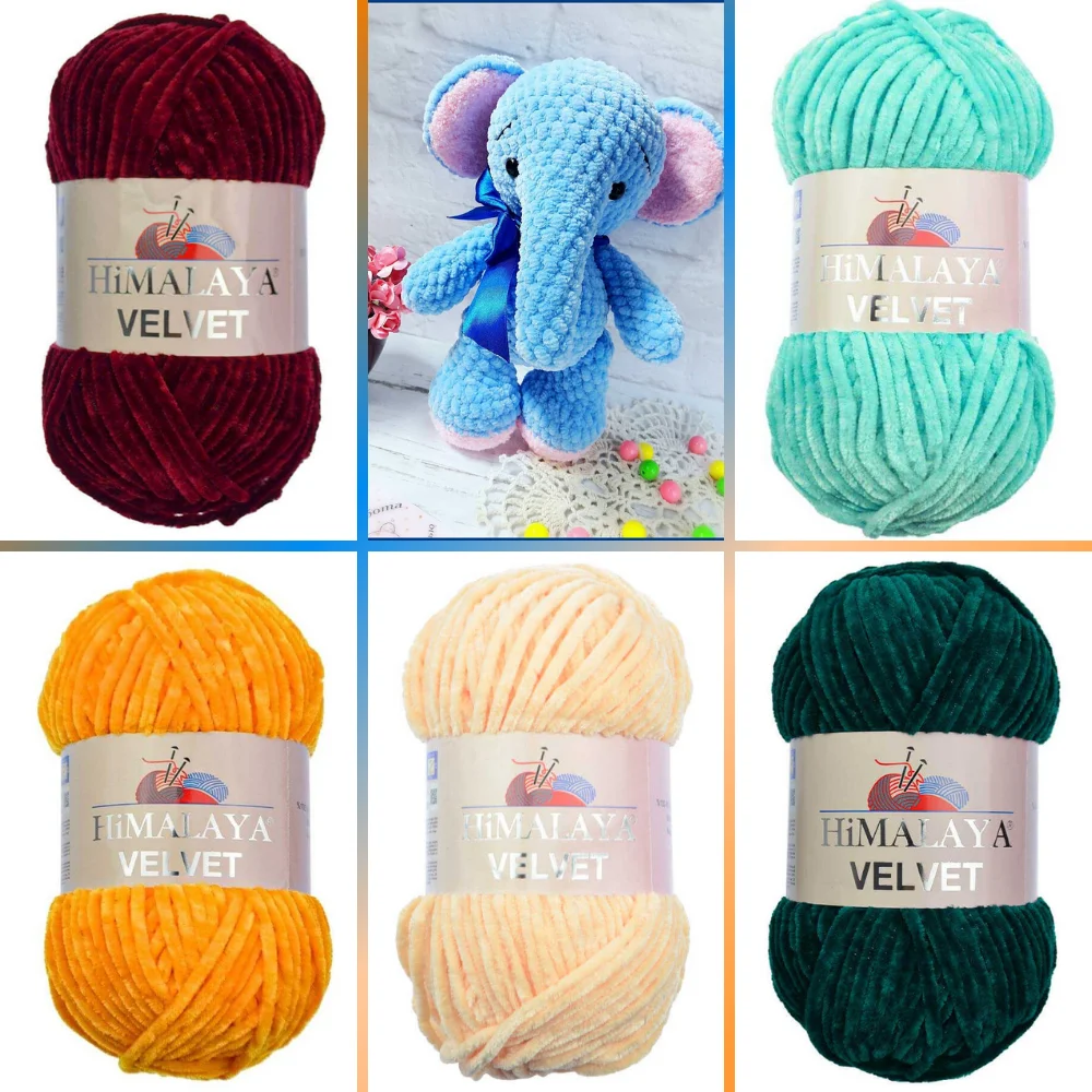 Finger Knitting Yarn -  32 Color Options - 120 Meters(100gr) - Himalaya Velvet - Blanket - Booties - Beania - Accessory Materials - Hat - Baby products - Amigurumi - Vests- Booties - Soft - DIY