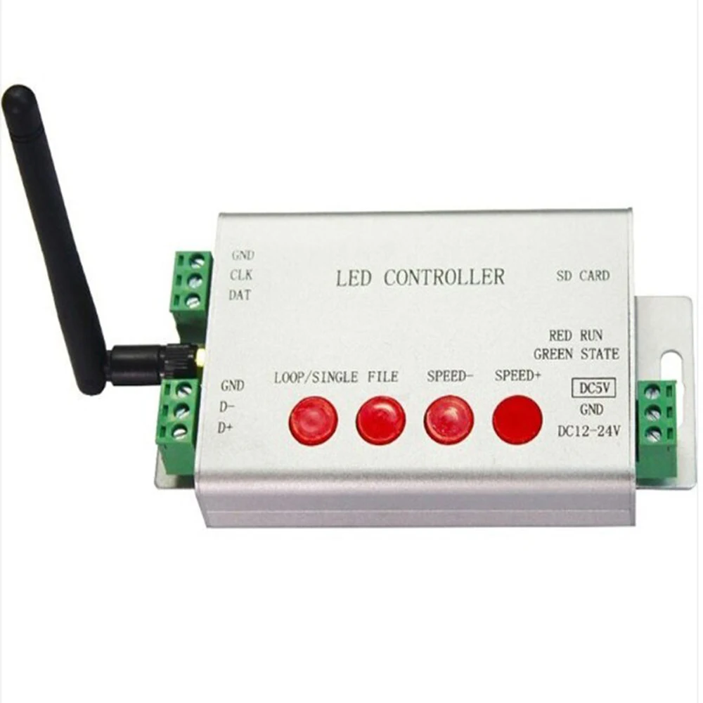 H806SB LED SD Card Controller WIFI SPI Controller DC5-24V  by Phone APP Via WLAN Max 2048 Pixels WS2811 Digital Strip Lights