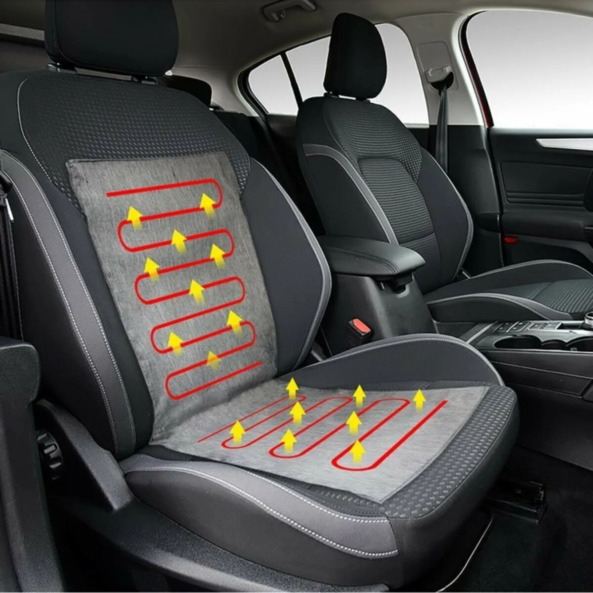 OMAK 12V Heated Car Seat Cushion Cover Seat Warmer Warmer Winter Home Cushion Cardriver Heated Seat Cushion