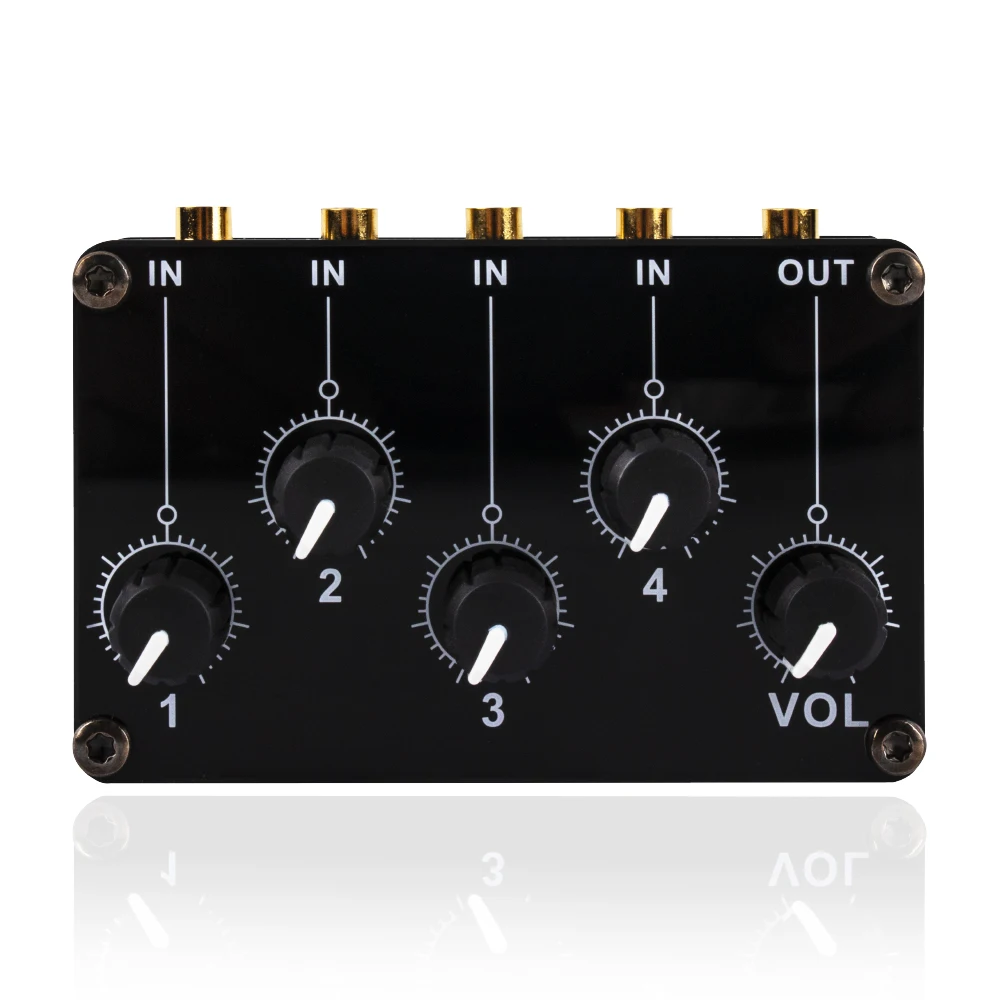 Mini 4 Kanal Stereo Linie Mixer 4in1out für Live Studio Aufnahme Tragbare Passive Analog Audio Sound Mischpult Geräuscharm