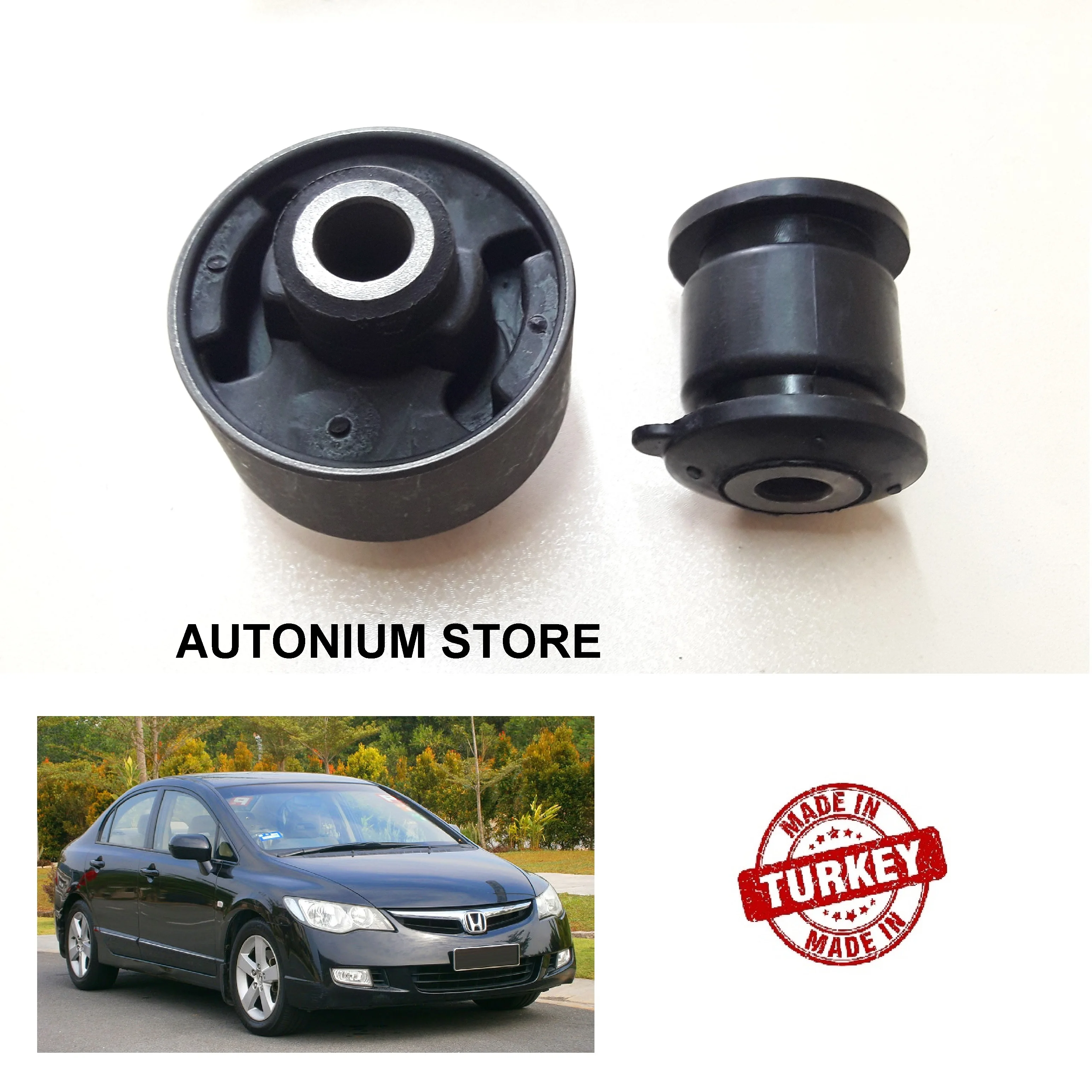 1 Pair 2 Pieces Front Lower Control Arm Bushing for Honda Civic 2006-2011 / Best Quality