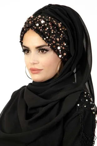 Sequin evening dress şalEvening dress hijab abaya hijab Powder evening dress Bathing Cap scarf shawl islamic Muslim scarf hıjab hijab Women