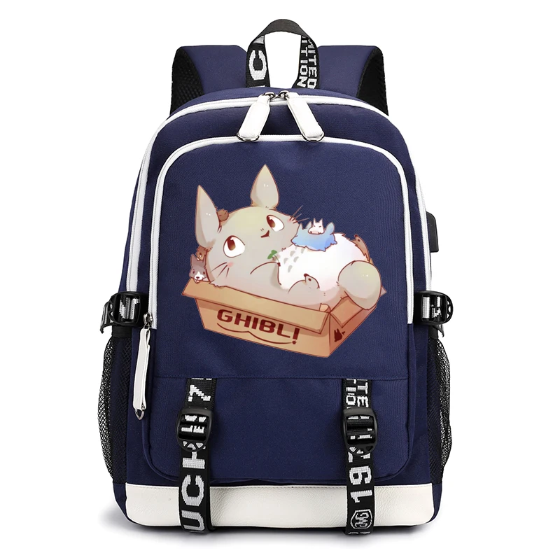 

2021 Fashion Studio Ghibli Printed USB Travel Boy Girl Backpack Student School Bag Children Backpack