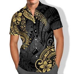 Pocket Shirt Spring Men Short Sleeve Shirts Samoan Summer Viking Autumn Print Plus Size Puletasi Classics High Quality