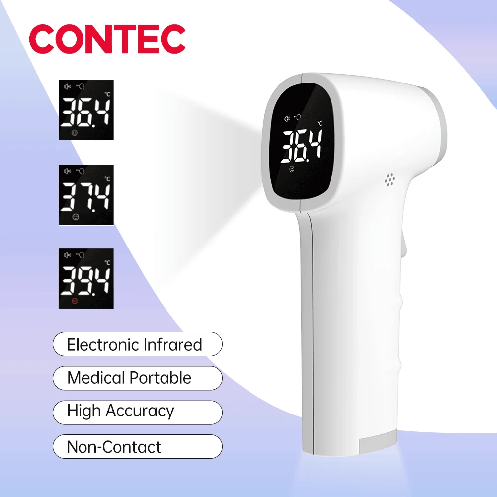 CONTEC Portable Arm Automatic Digital Blood Pressure Monitor FingerTip Pulse Oximeter&Non-Contact Infrared Forehead Thermometer