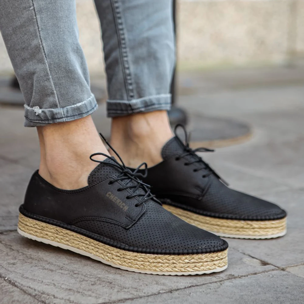 Chekich Zapatos Clásicos para Hombre Color Blanco Con Cordones de - Main Image