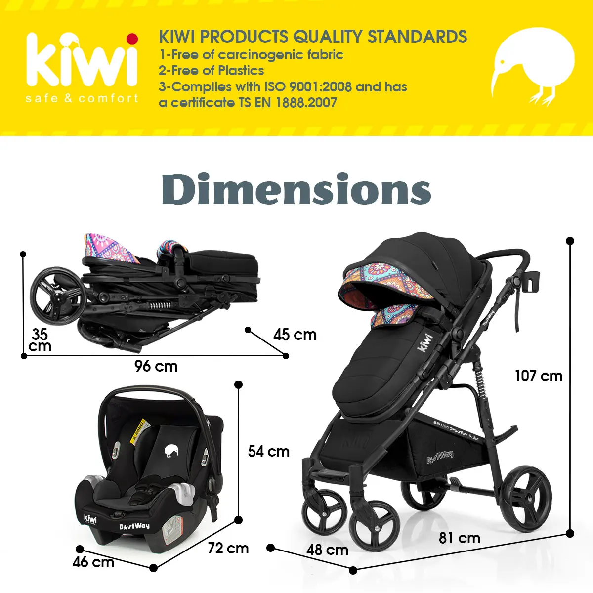 Baby Stroller Bestway All In One Travel System Scandinavian Design Baby Stroller, Car Seat, Care Bag