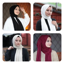 Hijab musulmán para mujer, chal islámico de alta calidad, diseño liso, colorido, 15 colores, 2021 a 22