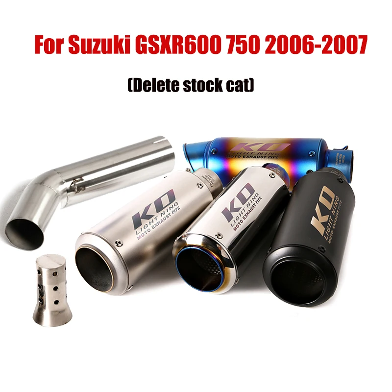 

For Suzuki GSXR600 GSXR750 2006-2007 Exhaust Mid Link Pipe Connect Section Tube Rear Muffler Silencer 51mm Slip On Motorcycle