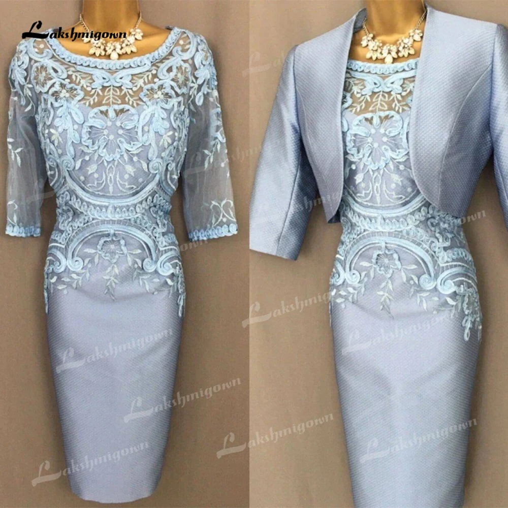 

Mother Of The Bride Dresses for Weddings with Jacket 2022 Knee-Length Lace Elegant dresses for women madre della sposa abiti