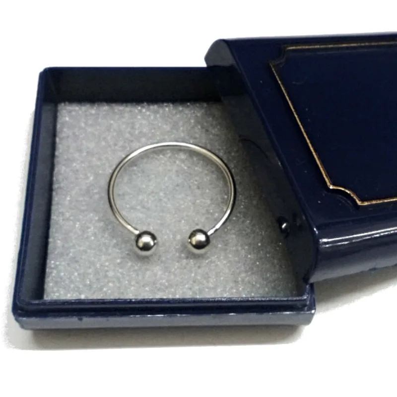 Ring balls 4 mm all 925 sterling silver. Adjustable ring and gift case. Ring adaptable to any finger measure