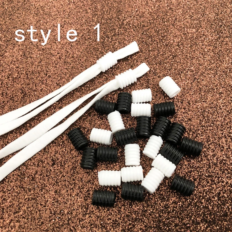 200 Pieces of Silicone Adjustment Buckle Black and White Face Rope Clips Control Tool Silicone Buckle