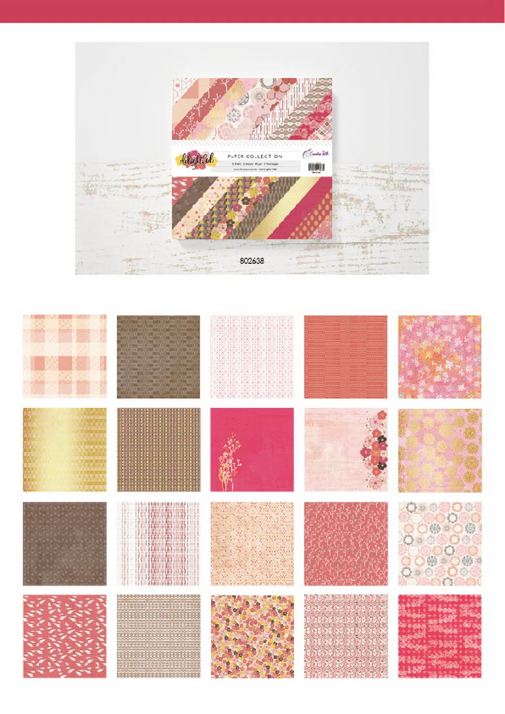 Creative Path 12 Zoll Dekoratives Scrapbooking-Papier Rotes Blumenmuster Journaling-Hintergrundpapier für DIY-Bastelarbeiten und Kartenherstellung – Detail 2