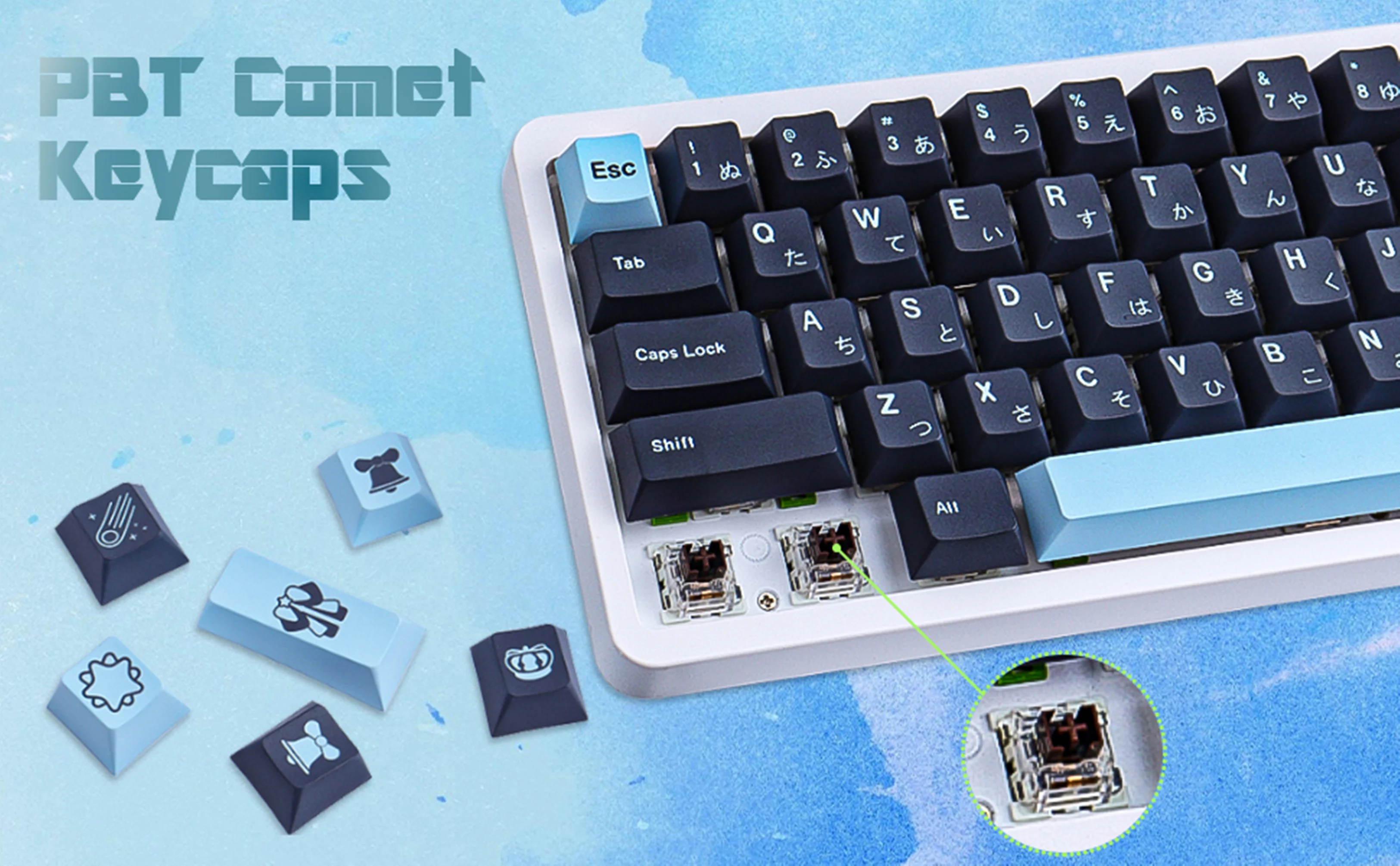 GMK Comet-teclas personalizadas para teclado mecánico, 132 teclas, XDA, DYE-SUB