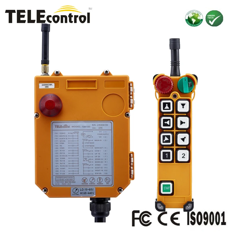 

Telecontrol eight two-steps push buttons wireless radio remote control for electric hoist and EOT crane with EMS F24-8D