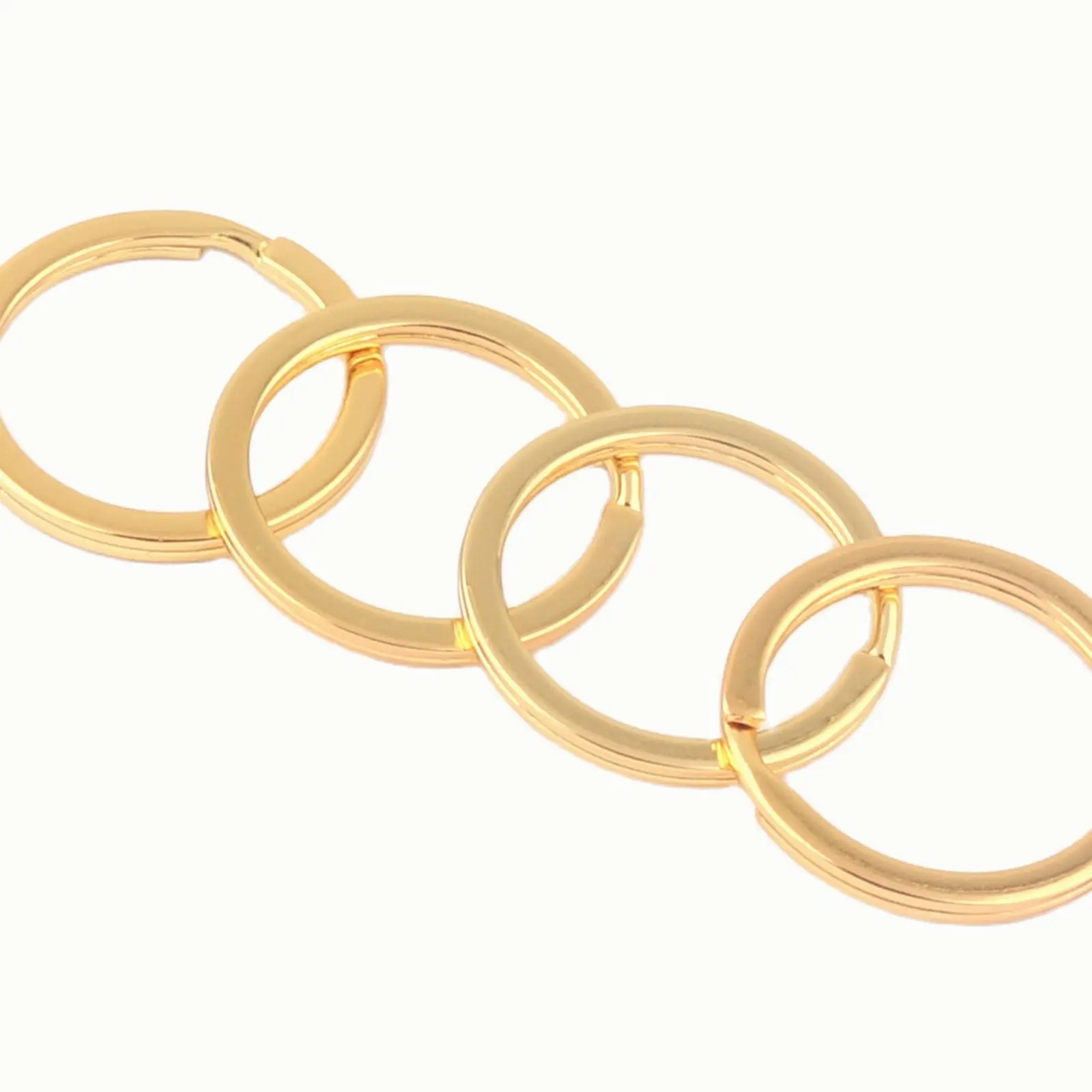 25mm Gold Double Split Jump Round Clip Jewelry Making Metal Keychain Clasp Connector Purse Making Hardware Webbing Key Ring 6Pcs