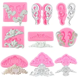 European Baroque Scroll Relief Silicone Mold Cake Border Chocolate Fondant Mould Cake Decorating Tools Candy Clay Resin Molds