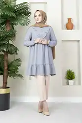 Frily – tunique à manches longues pour femmes, haut musulman, chemise, modeste, islamique, dubaï, Abaya, turquie, robes Hijab, tenue arabe, printemps 2022