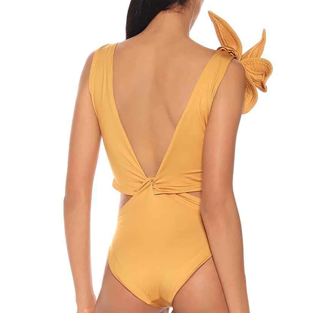 Maillot de bain une pièce pour femme, design 3D, amissié, serré, sexy, col en V, dos nu, costume de natation, 2023