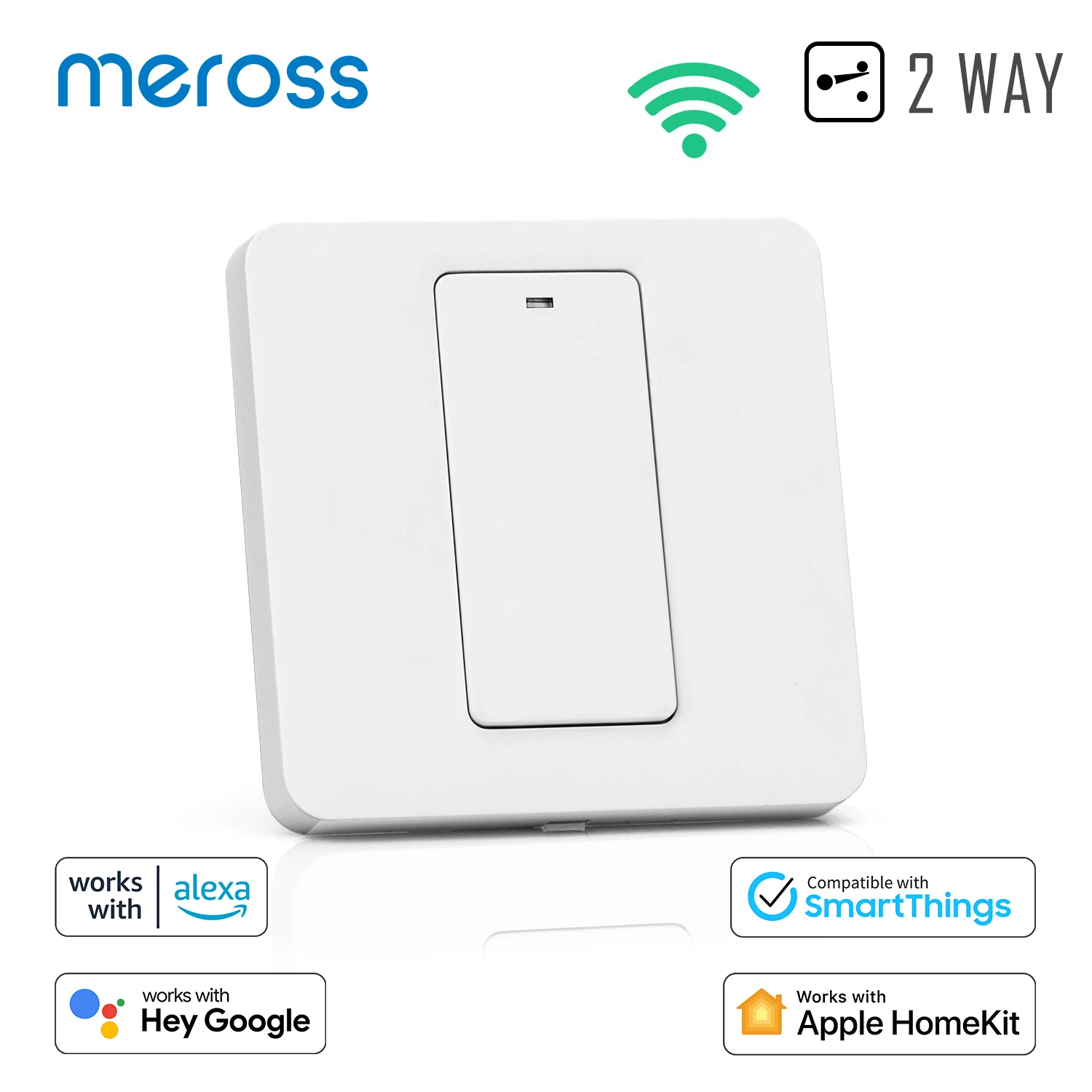 HomeKit Smart Wifi 2 Way Wall Switch LED Push Button Light Switches Remote Control Work with Alexa Google Assistant SmartThings