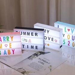 Creative LED Letter Photography DIY Hot A4 Display Stand Color Changing Light Box Birthday Decorative Poster Cinema Light Box