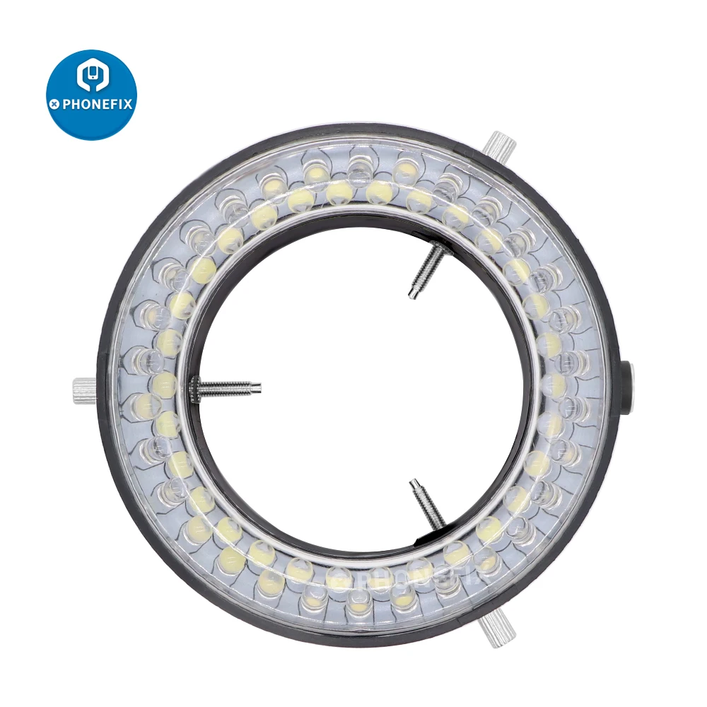 56 144 lampada illuminatore ad anello a LED per microscopio Stereo trinoculare industriale luminosità regolabile 0-100% sorgente luminosa