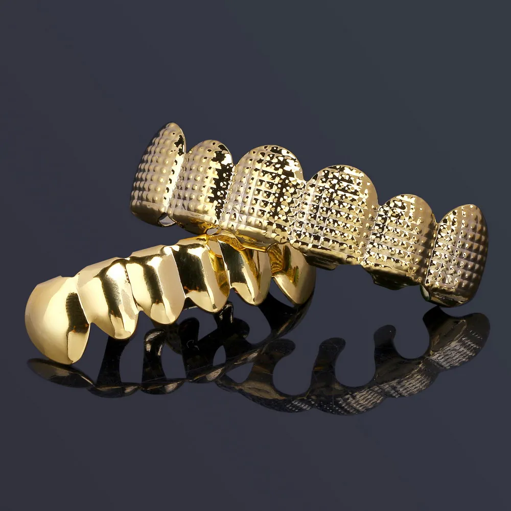 TOPGRILLZ New Fit Gold Silver Color Hip Hop Rock Teeth Grillz Top & Bottom Grill With Silicone Party jewelry