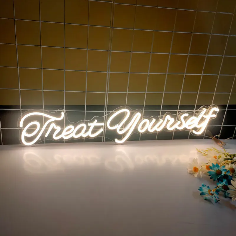 

Treat yourself Custom Neon Sign Decoration Neon Light Sign Decor Led Light Room Decor Wall Decor Neon Light Gift