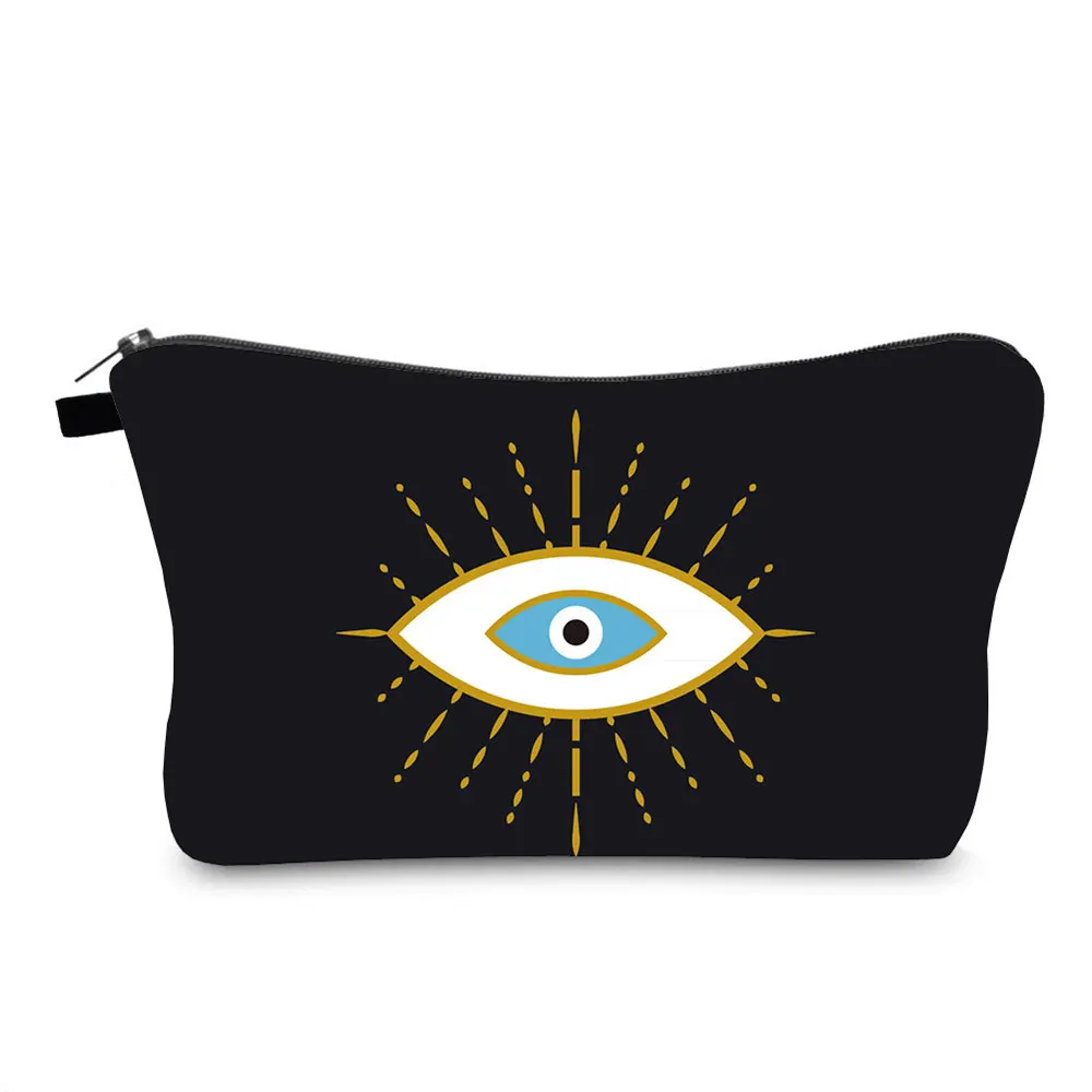 Evil Eyes Print Toiletry Bag Vacation Makeup Bags Men Wash Pouch Travel Accessories Pencil Case Girls\' Cosmetic Bag For Women