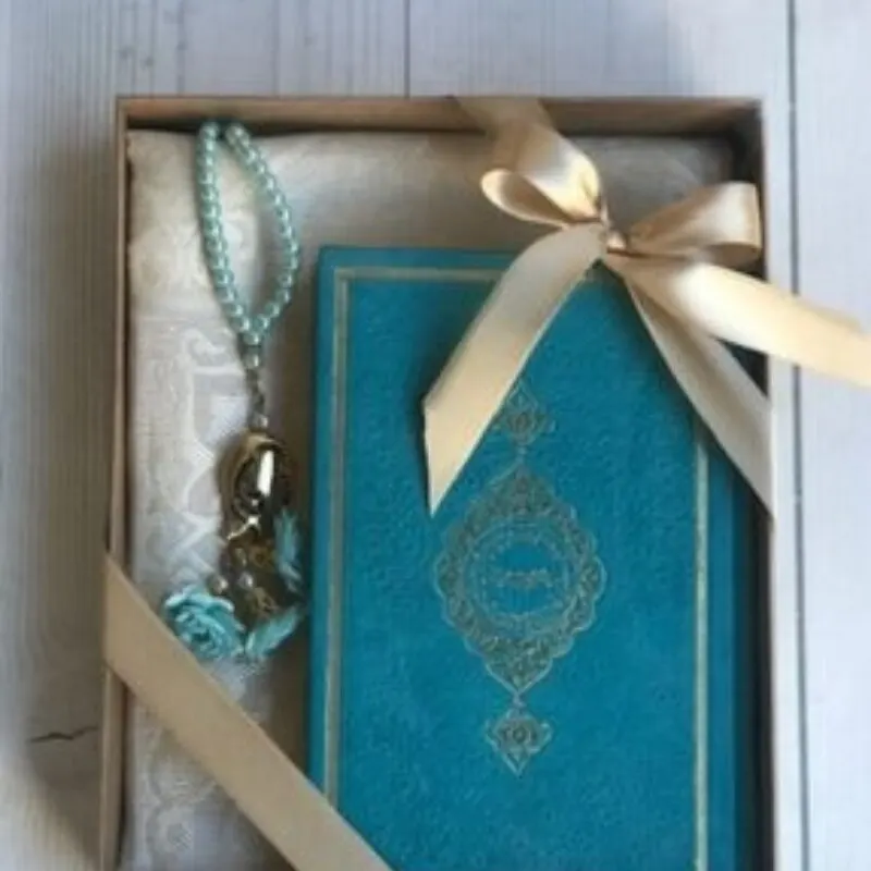 Koran Gebed Tapijt Rozenkrans Set Katoen Gebedskleed Volledige Koran Kleur Koran Gebed Tapijt Gift Set Kleurrijke Koran Gebed Auto