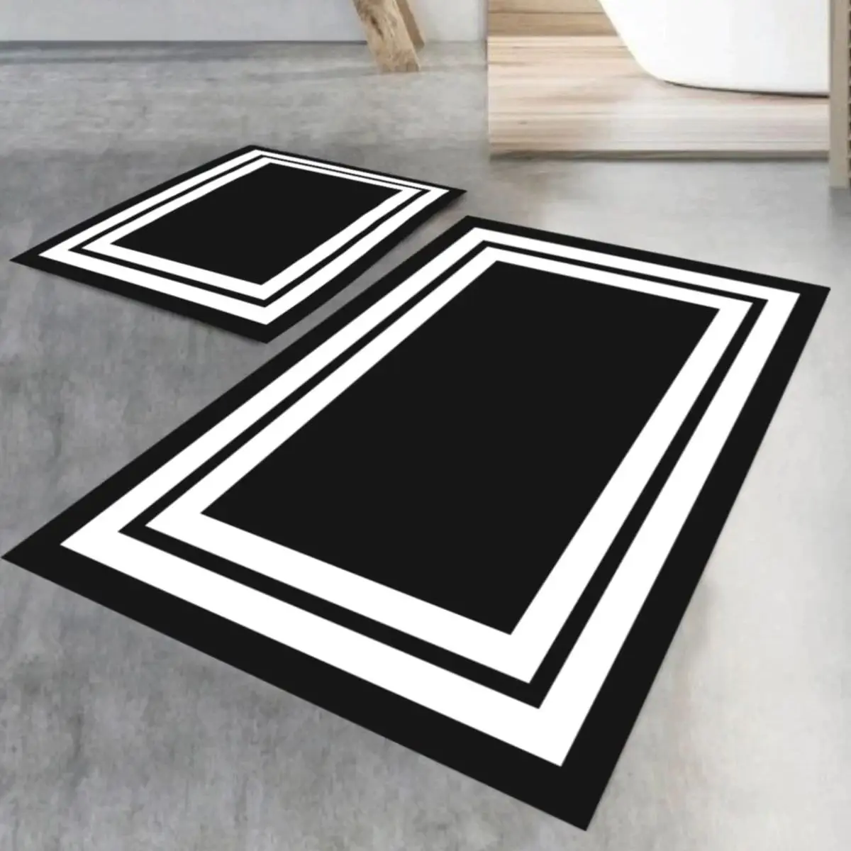 Bathroom Carpet Double Closet Set Mat Super Absorbent Floor Anti Slip Quick Drying Bathroom Mat Floor Carpet Easy To Clean