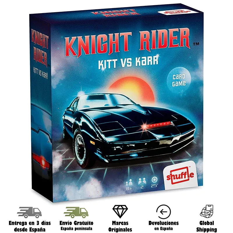 Cartamundi, Shuffle, fantastic car, Kitt vs Karr, board game, Retro, play cards, teens, family, TV series, Multi Language, Shuffle