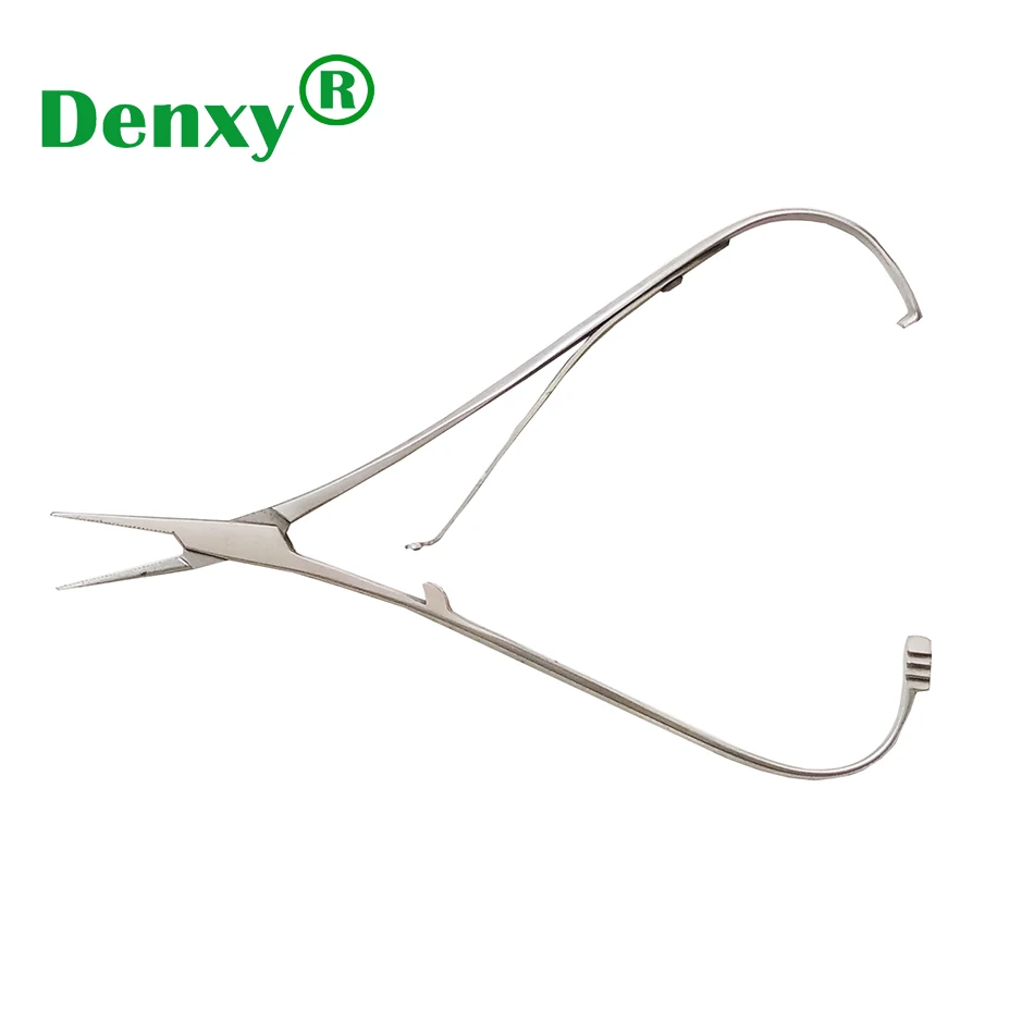 Denxy 1Pc Hoge Kwaliteit Dental Orthodontische Tang Naald Holding Tang Klem De Hechtdraad Naald Tang