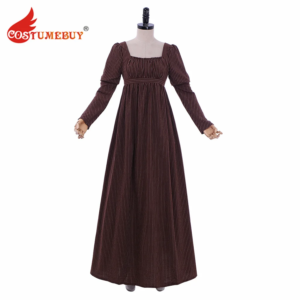 

CostumeBuy Women Regency Dress Jane Austen High Waistline Tea Gown Dress Vintage Regency Cosplay Empire Dress Historical Costume